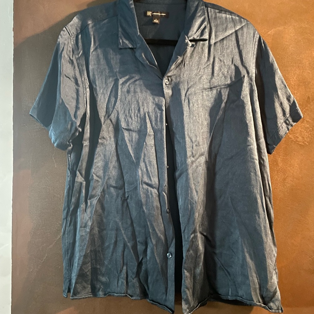 INC International Concepts Navy Casual Button Down Shirt